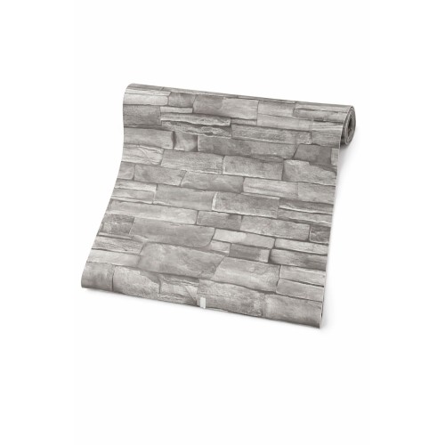 Винилов тапет сив камък A-2118, 10м х 45см, самозалепващ