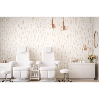 Винилов тапет B-5059, 10м х 45см, самозалепващ, бял фон на жълти нишки