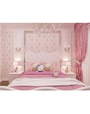 Самозалепващ ролков тапет за детска стая, 10м х 53см, розови мечета