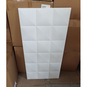 Стенен панел 3D, 120*60*2.5см, E009, PU, външен и вътрешен монтаж, бял цвят