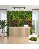 Зелено изкуствено пано с цветни акценти E002|50х50 см|стени и и тавани Зелено изкуствено пано с цветни акценти E002|50х50 см|стени и и тавани