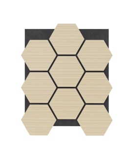 Акустичен панел Пчелна пита – Дъб / MDF / 665 × 815 × 18 мм