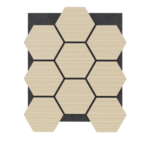 Акустичен панел Пчелна пита – Дъб / MDF / 665 × 815 × 18 мм