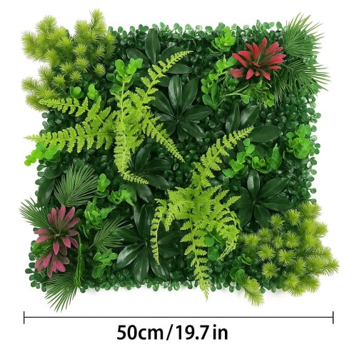 Декоративно пано с изкуствени зелени растения 014| 50x50см|стени и и тавани