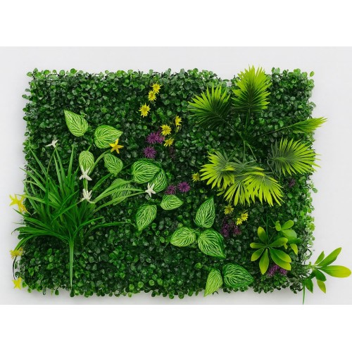 Декоративно пано с изкуствени зелени растения 008| 40x60см