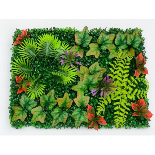 Декоративно пано с изкуствени зелени растения 009| 40x60см