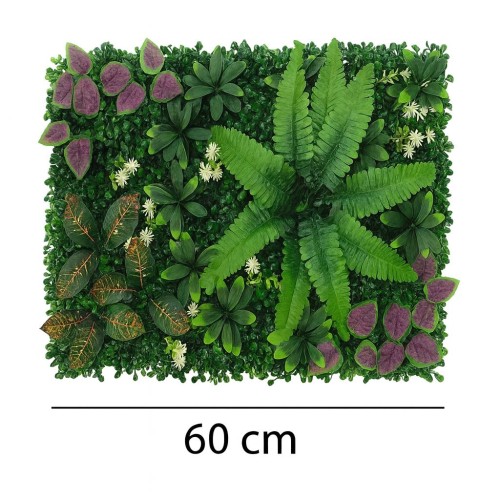 Декоративно пано с изкуствени зелени растения 011| 40x60см