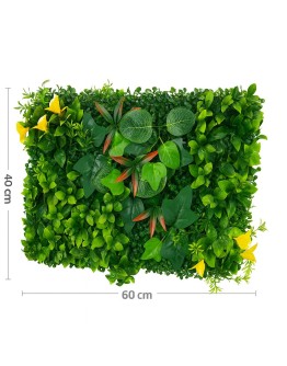 Декоративно пано с изкуствени зелени растения 013| 40x60см