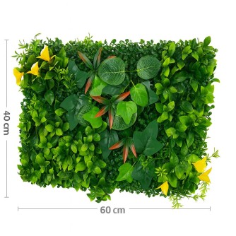 Декоративно пано с изкуствени зелени растения 013| 40x60см