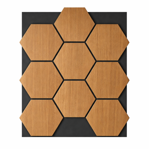 Акустичен панел Пчелна пита - натурален дъб / 665 х 815 х 18мм