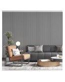 Акустичен стенен 3D панел Ivory| дърво| 270*60см| кремаво-бял