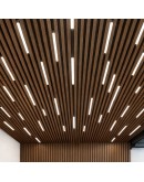 3D декоративни панели за таван, 290х4х4.5см, WPC, орех