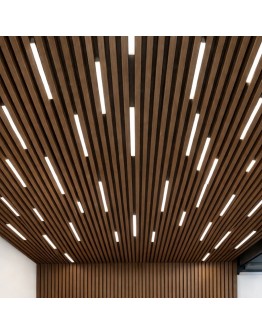 3D декоративни панели за таван, 290х4х4.5см, WPC, орех