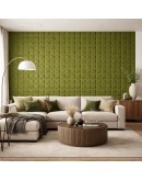 Пано за стена 3D XY-107|60 х 60см *7мм|Велур|самозалепване|маслиново-зелен